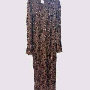 Abito lungo Pailettes marrone