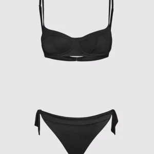 Bikini con Ferretto e Slip Regolabile Nero F**K - SW1804BK