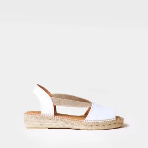 Toni Pons Etna sandalo piatto in pelle con elastici bianco