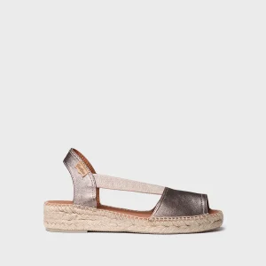 Toni Pons Etna sandalo piatto in pelle con elastici bronzo