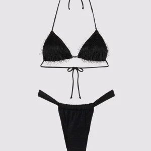 Bikini F**K Triangolo con Slip Brasiliano Fisso Nero 1121-BK