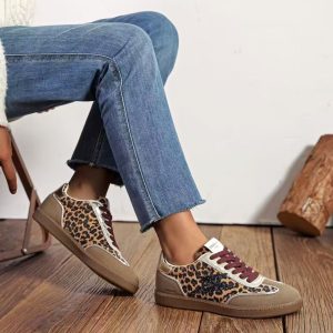 Sneakers leopardate con fulmine