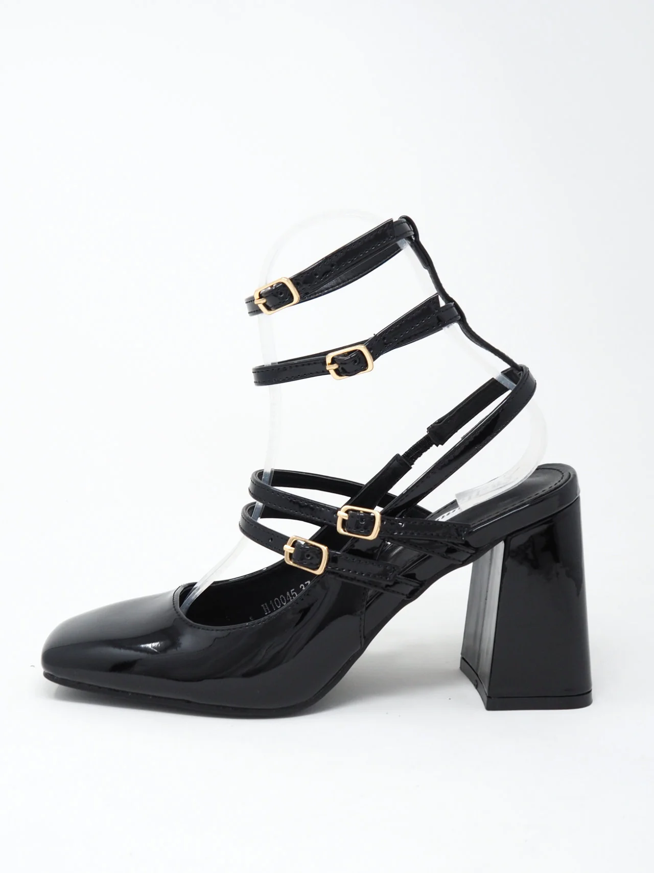 Décolleté lucide con cinturini - immagine 4