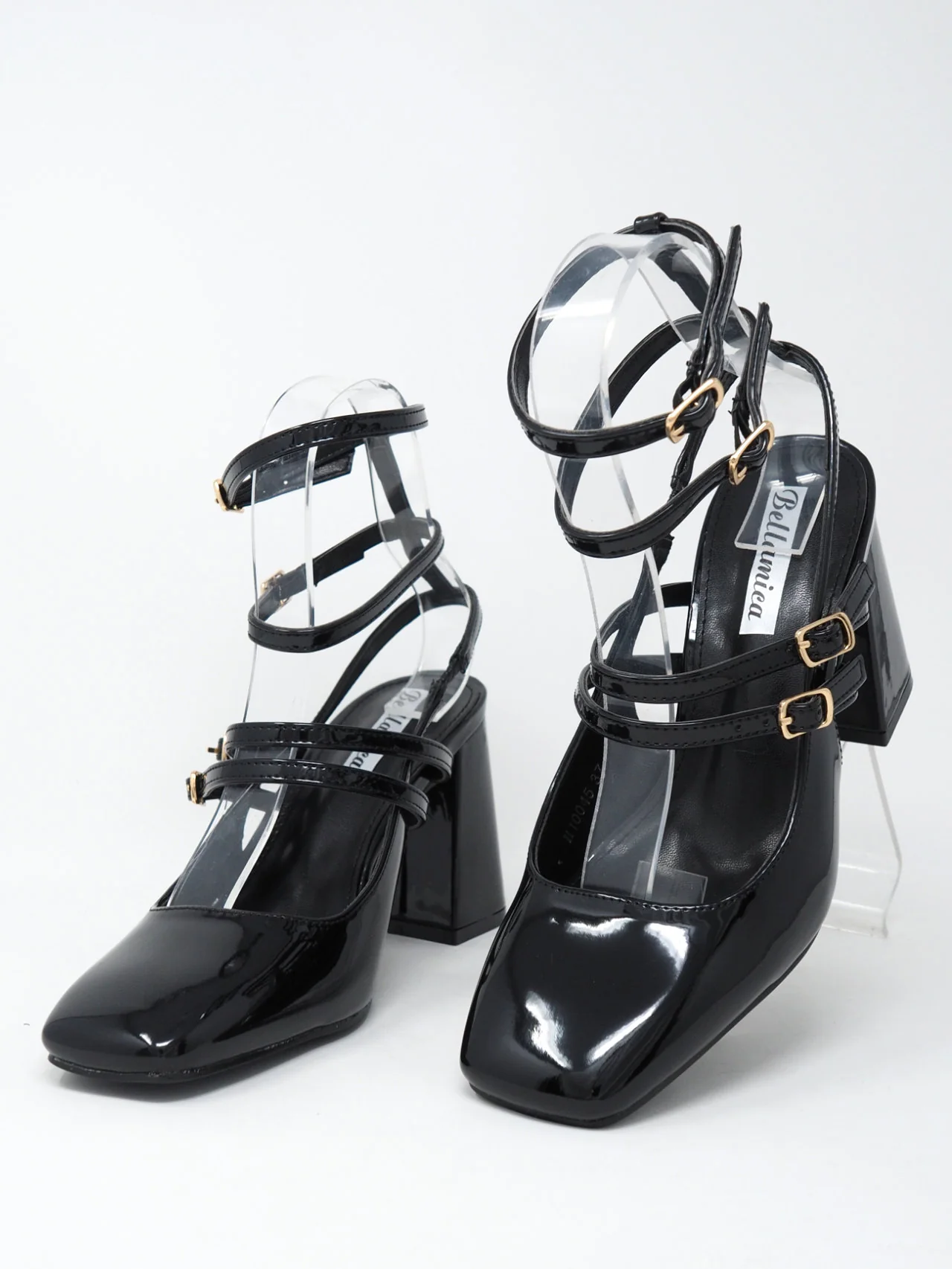 Décolleté lucide con cinturini - immagine 5