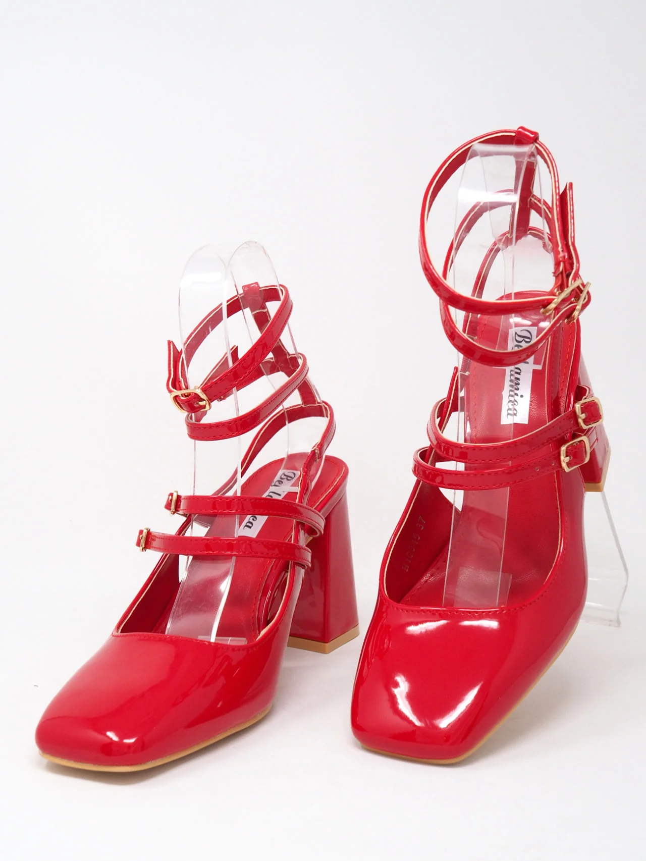 Décolleté lucide con cinturini - immagine 3