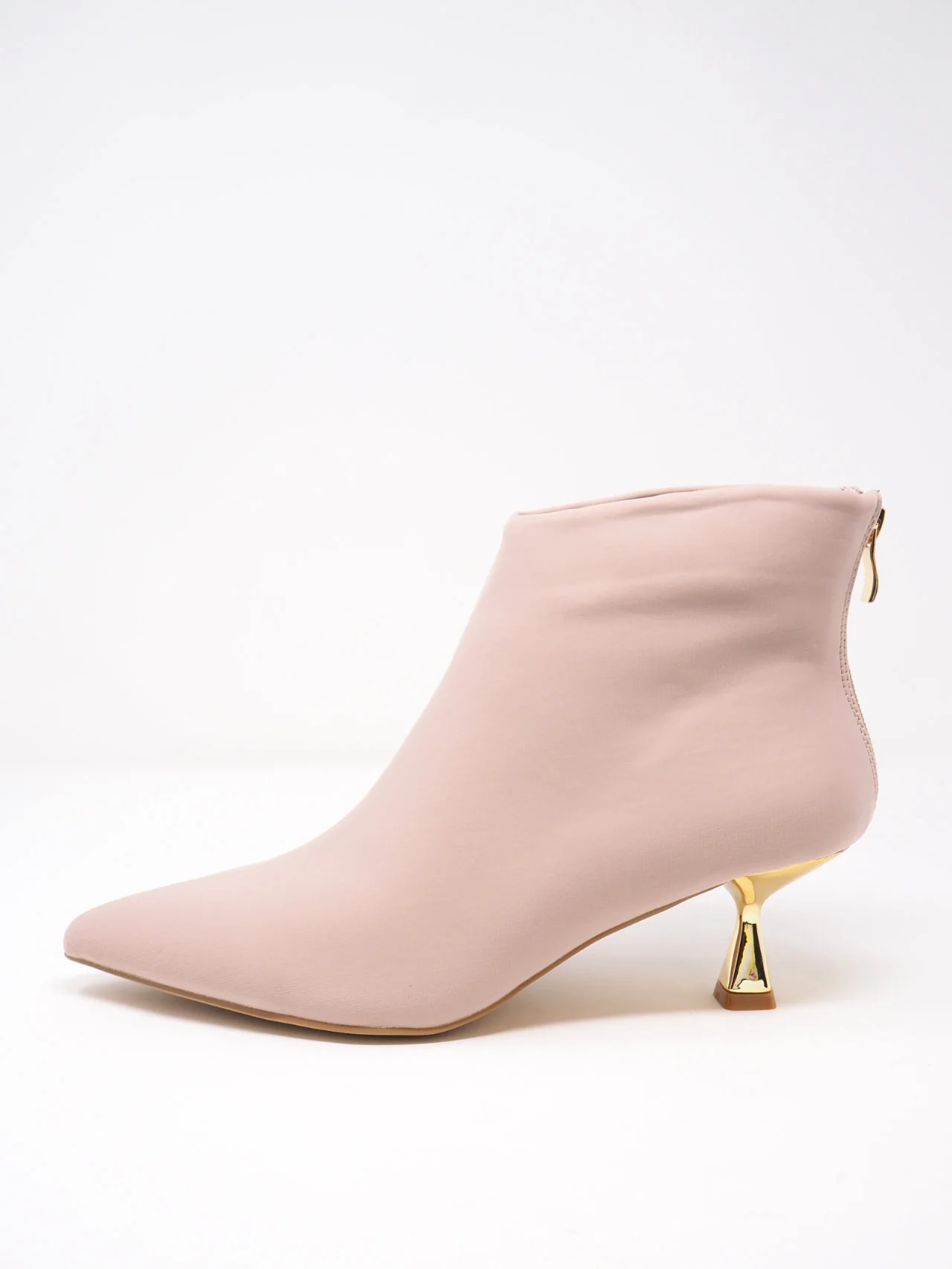 Tronchetti in tessuto con tacco oro - immagine 2