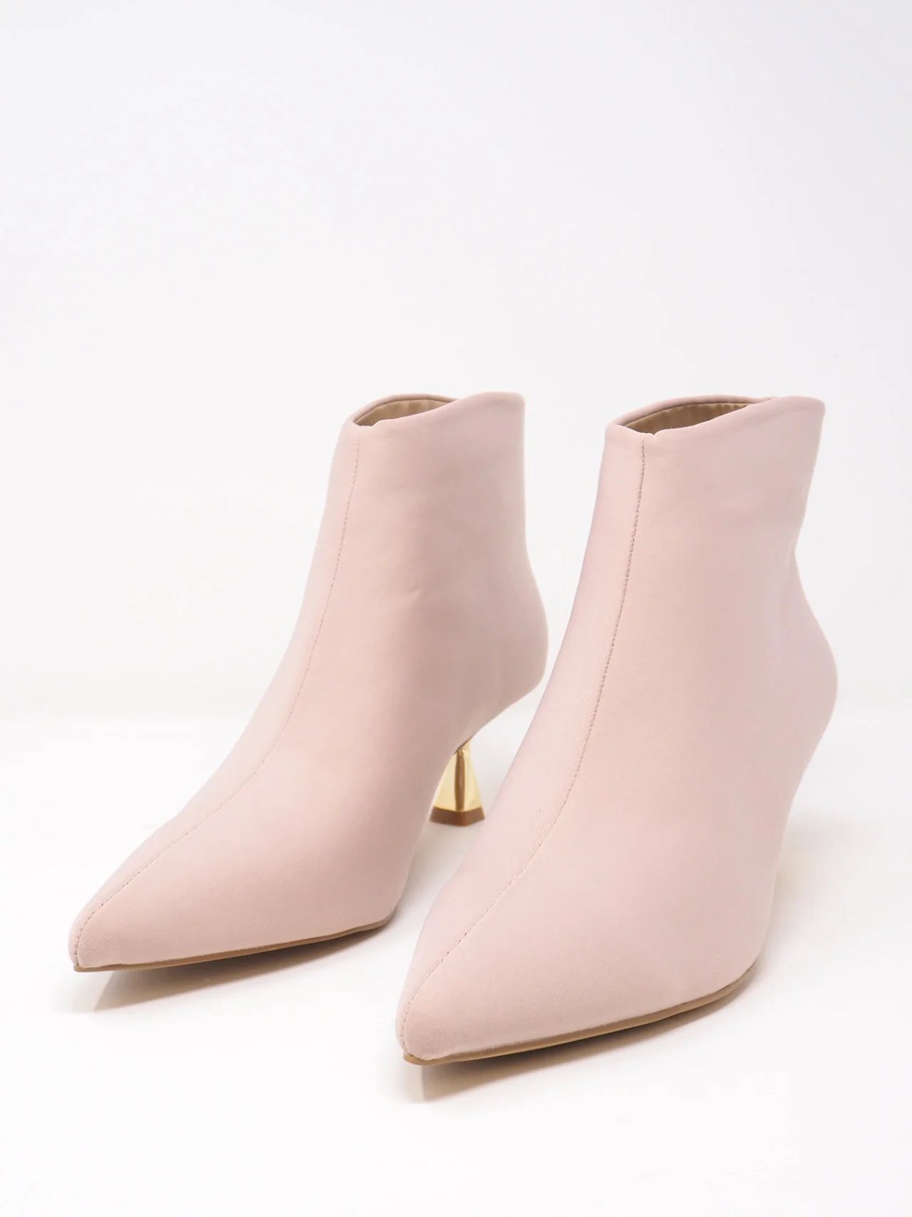 Tronchetti in tessuto con tacco oro - immagine 3