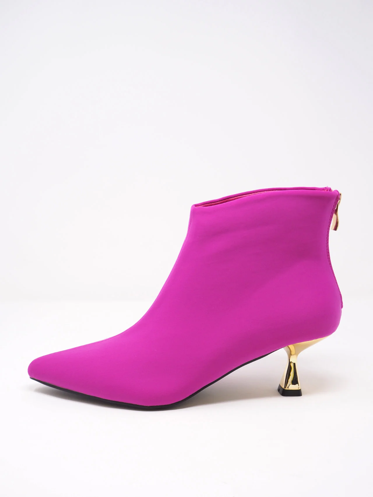 Tronchetti in tessuto con tacco oro - immagine 4