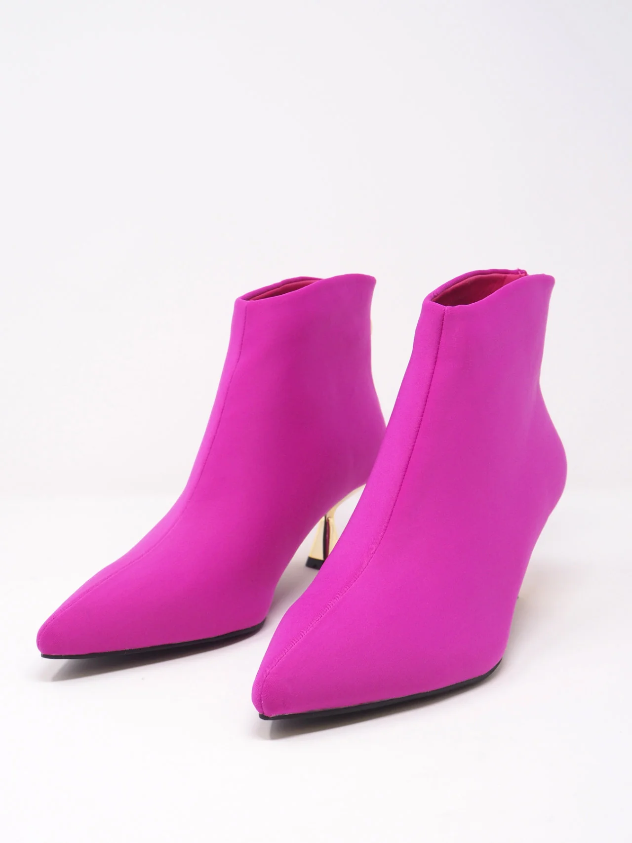 Tronchetti in tessuto con tacco oro - immagine 5