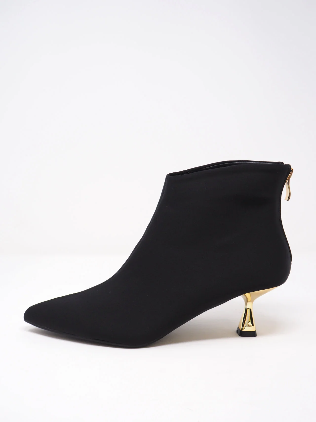 Tronchetti in tessuto con tacco oro - immagine 9