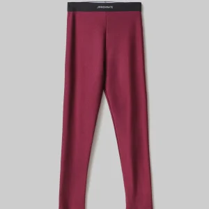 Leggings in lycra lucida con elastico logato bordeaux - HINNOMINATE