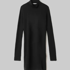 Abito corto in punto milano a lupetto con spacco e buco al pollice - HINNOMINATE