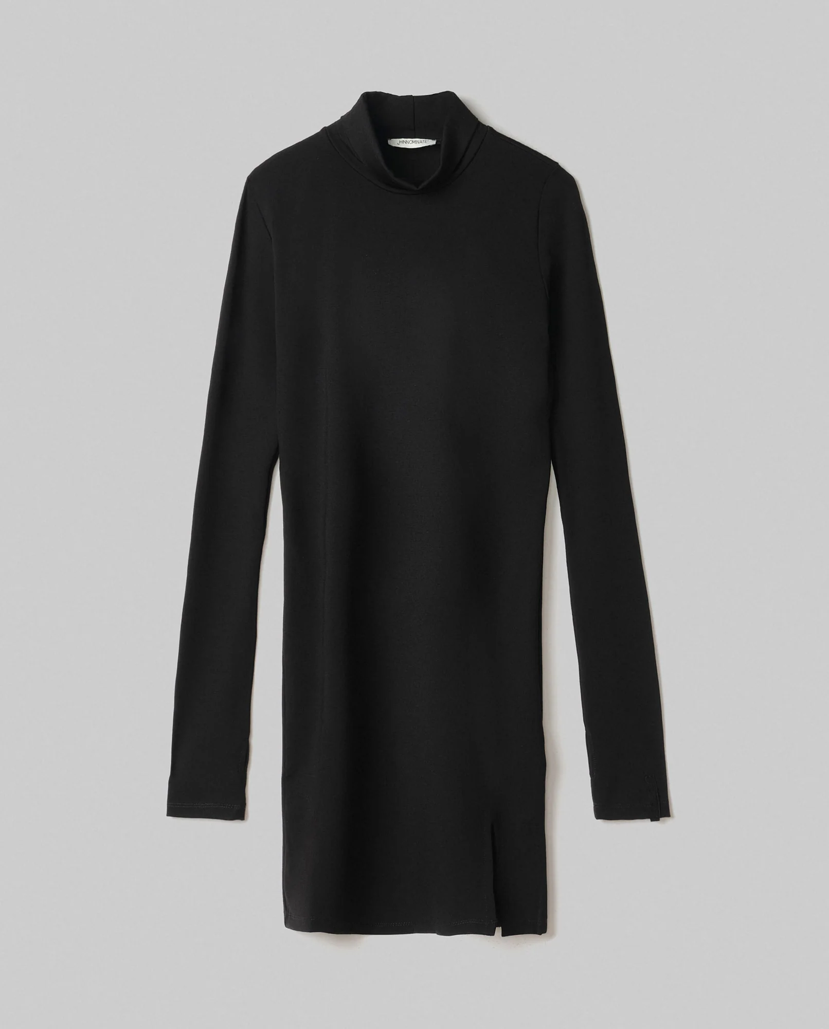 Abito corto in punto milano a lupetto con spacco e buco al pollice - HINNOMINATE