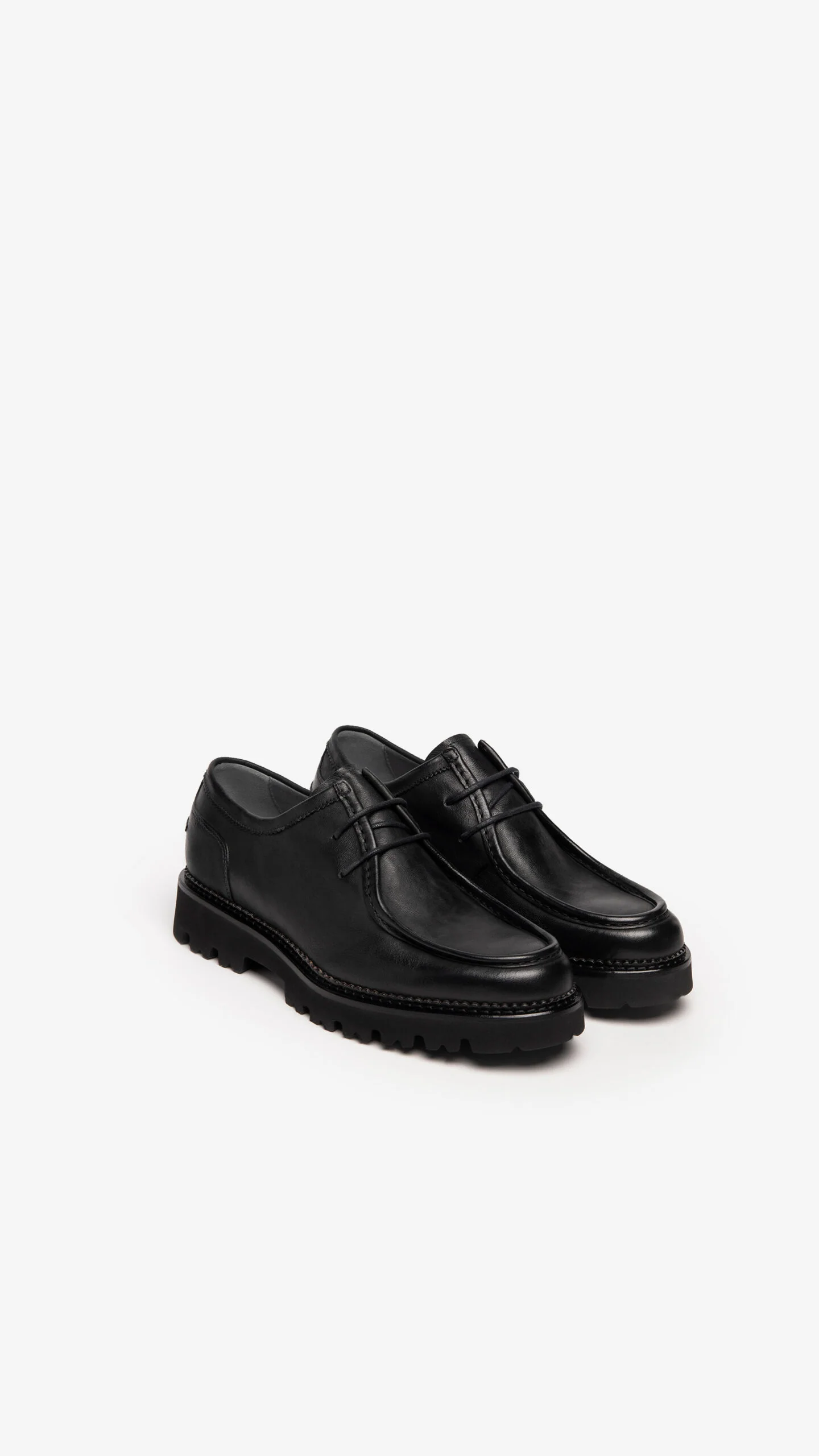 NERO GIARDINI I202651U STRINGATE UOMO IN PELLE NERO