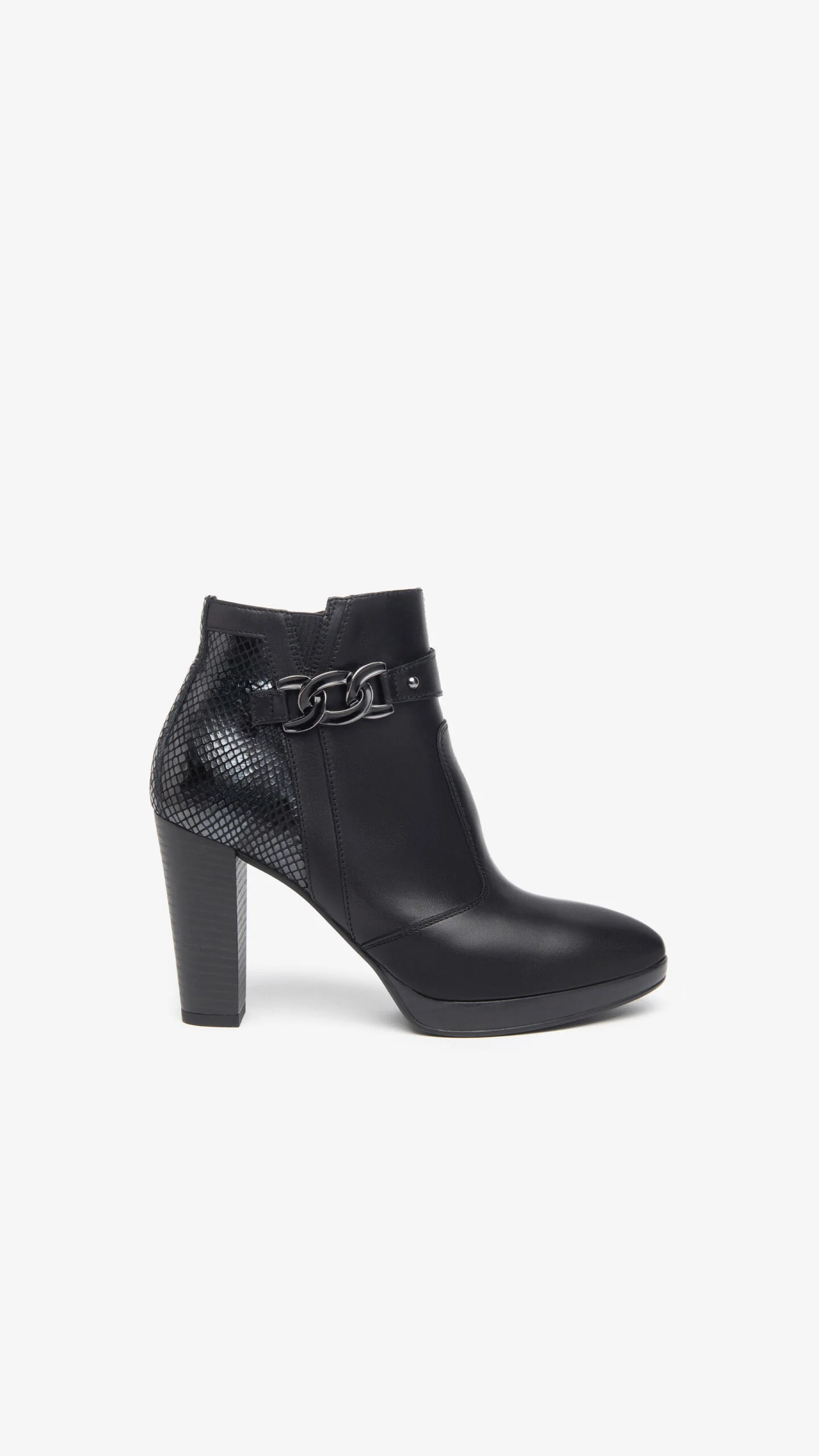 NERO GIARDINI I308250D TRONCHETTI DONNA IN PELLE NERO - immagine 3