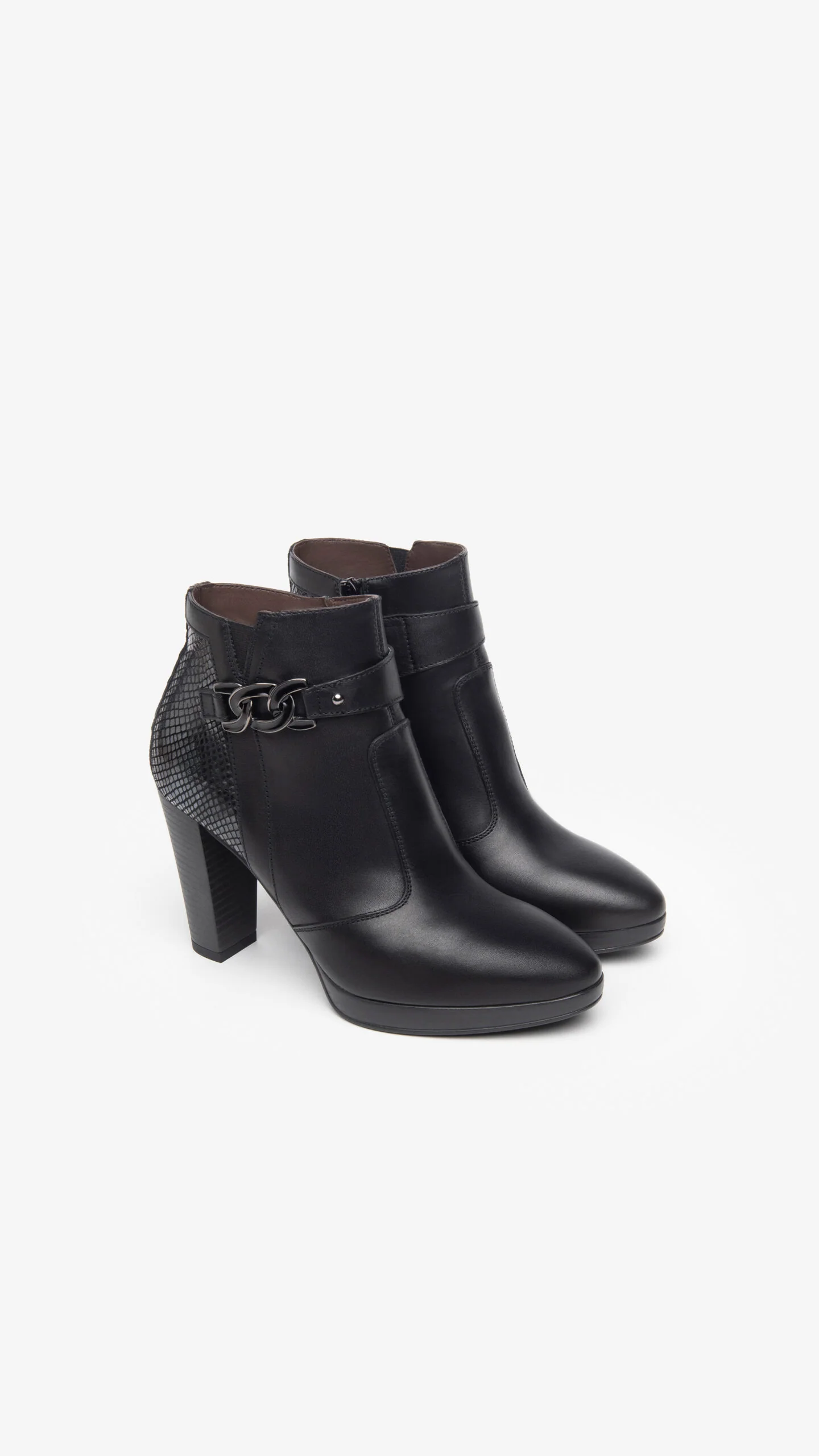 NERO GIARDINI I308250D TRONCHETTI DONNA IN PELLE NERO - immagine 2