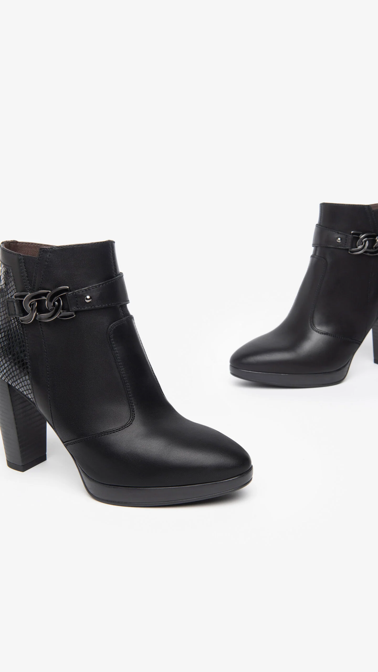 NERO GIARDINI I308250D TRONCHETTI DONNA IN PELLE NERO - immagine 4