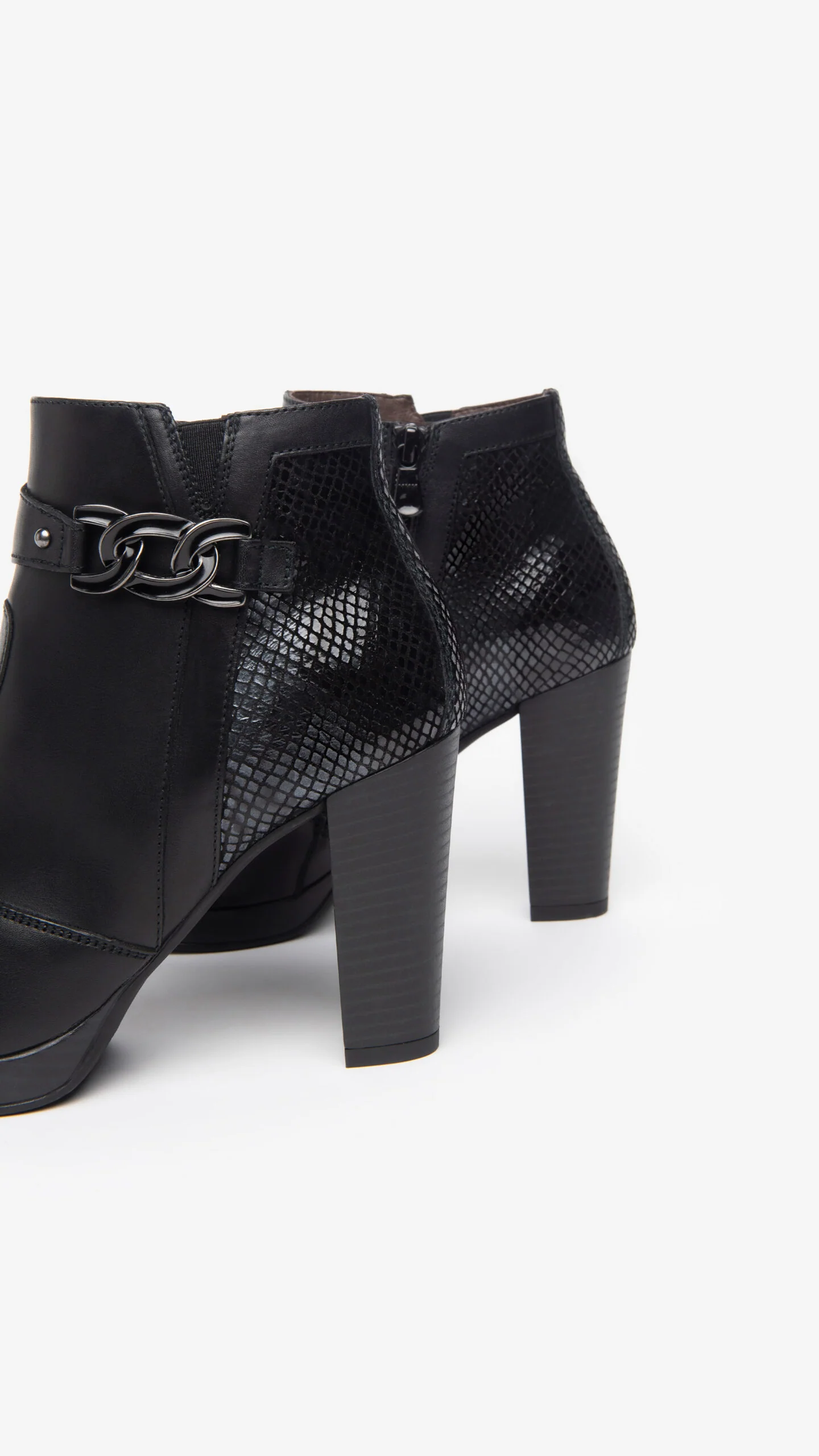 NERO GIARDINI I308250D TRONCHETTI DONNA IN PELLE NERO - immagine 5