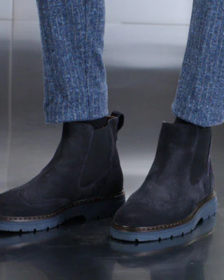 Nero Giardini I400351U Stivaletti chelsea uomo in camoscio blù - immagine 6