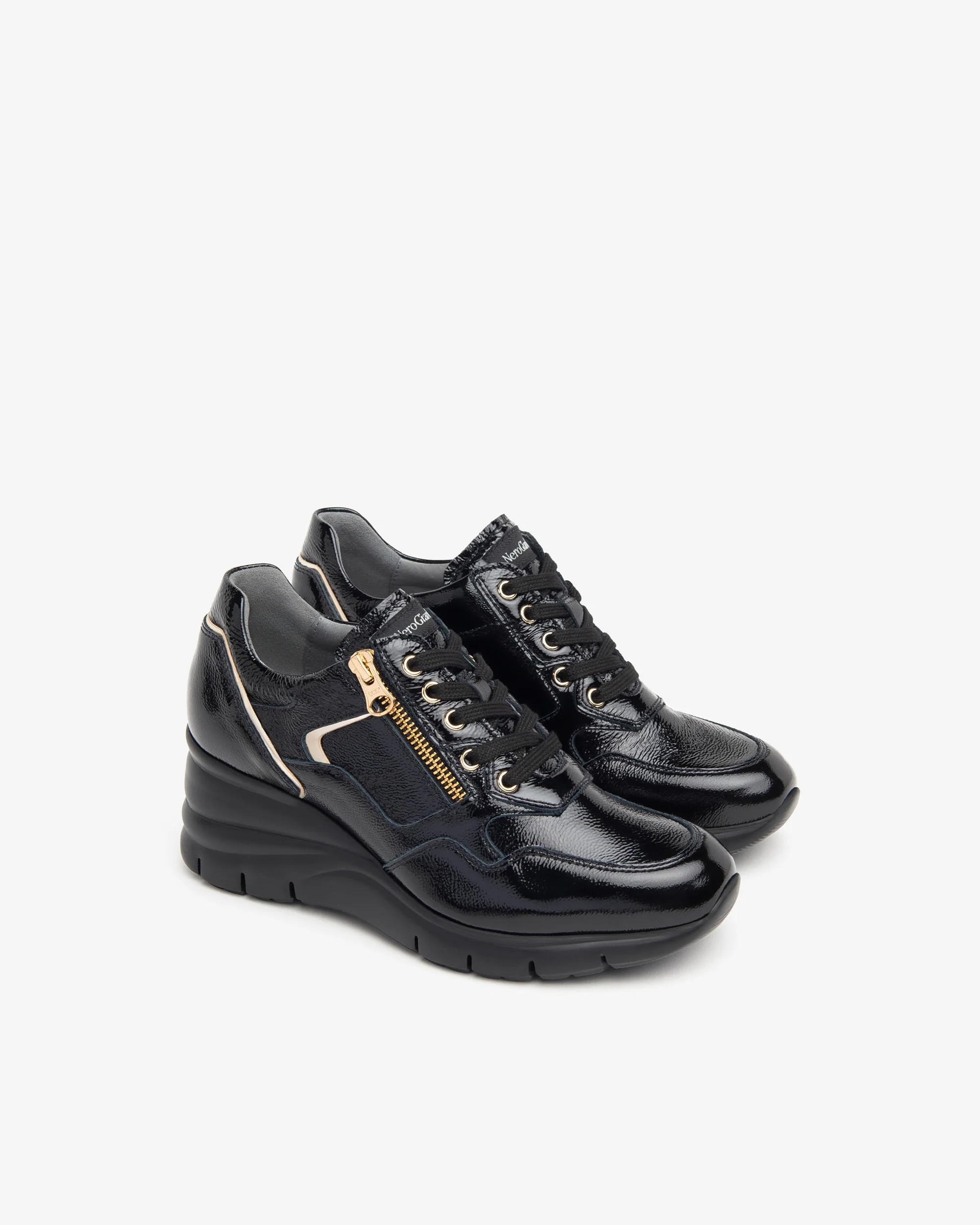 Nero Giardini I411485D Sneakers donna in vernice e materiale tecnico nero - immagine 3