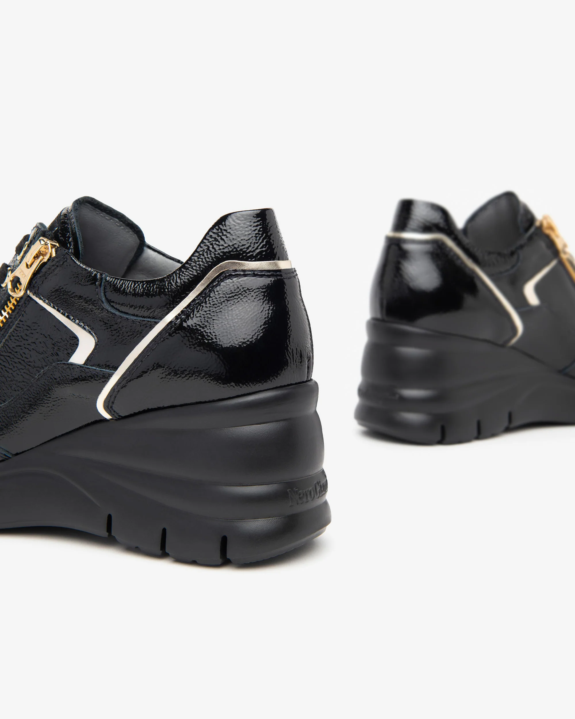 Nero Giardini I411485D Sneakers donna in vernice e materiale tecnico nero - immagine 5