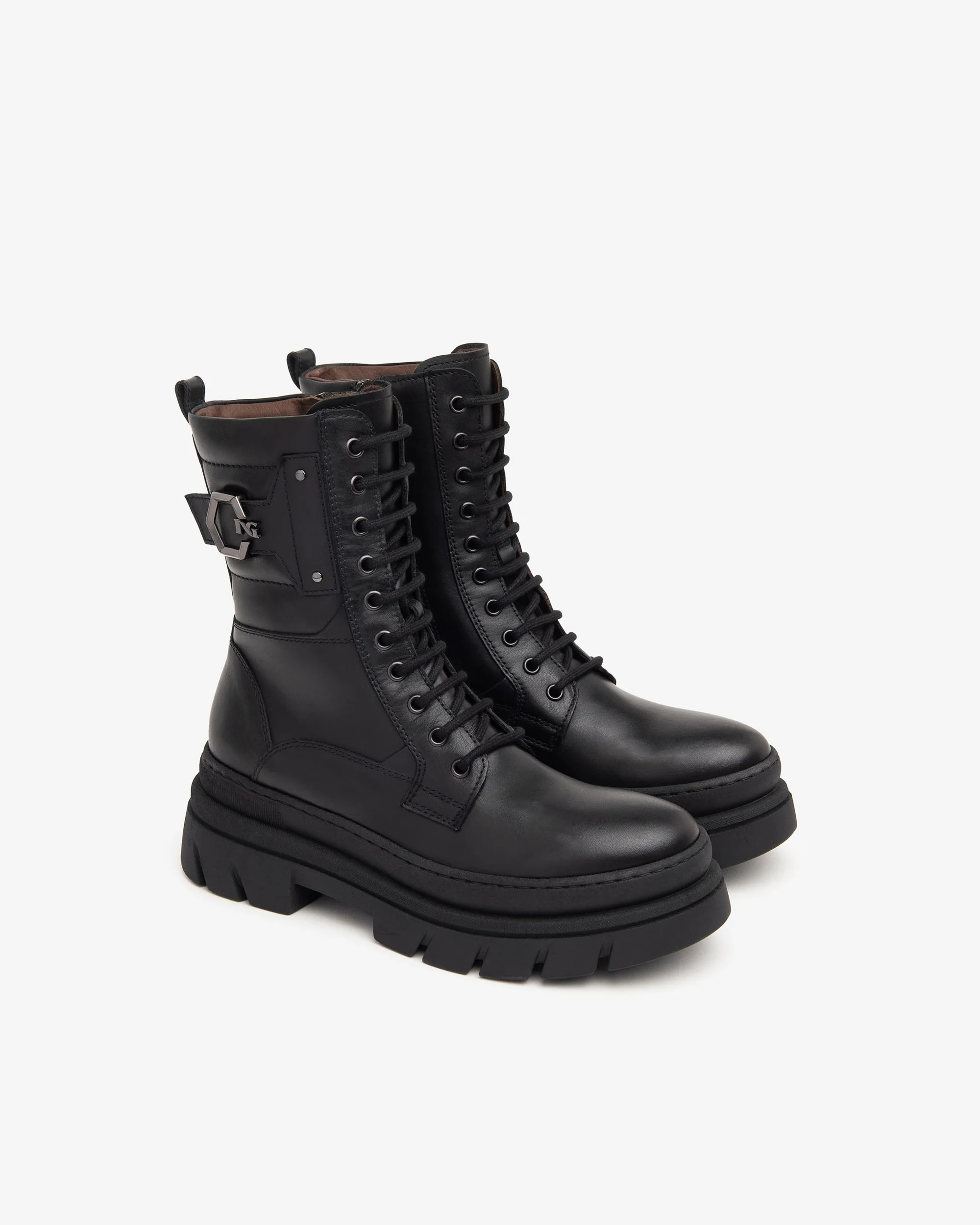 Nero Giardini I411932D Anfibi donna in pelle nero - immagine 3