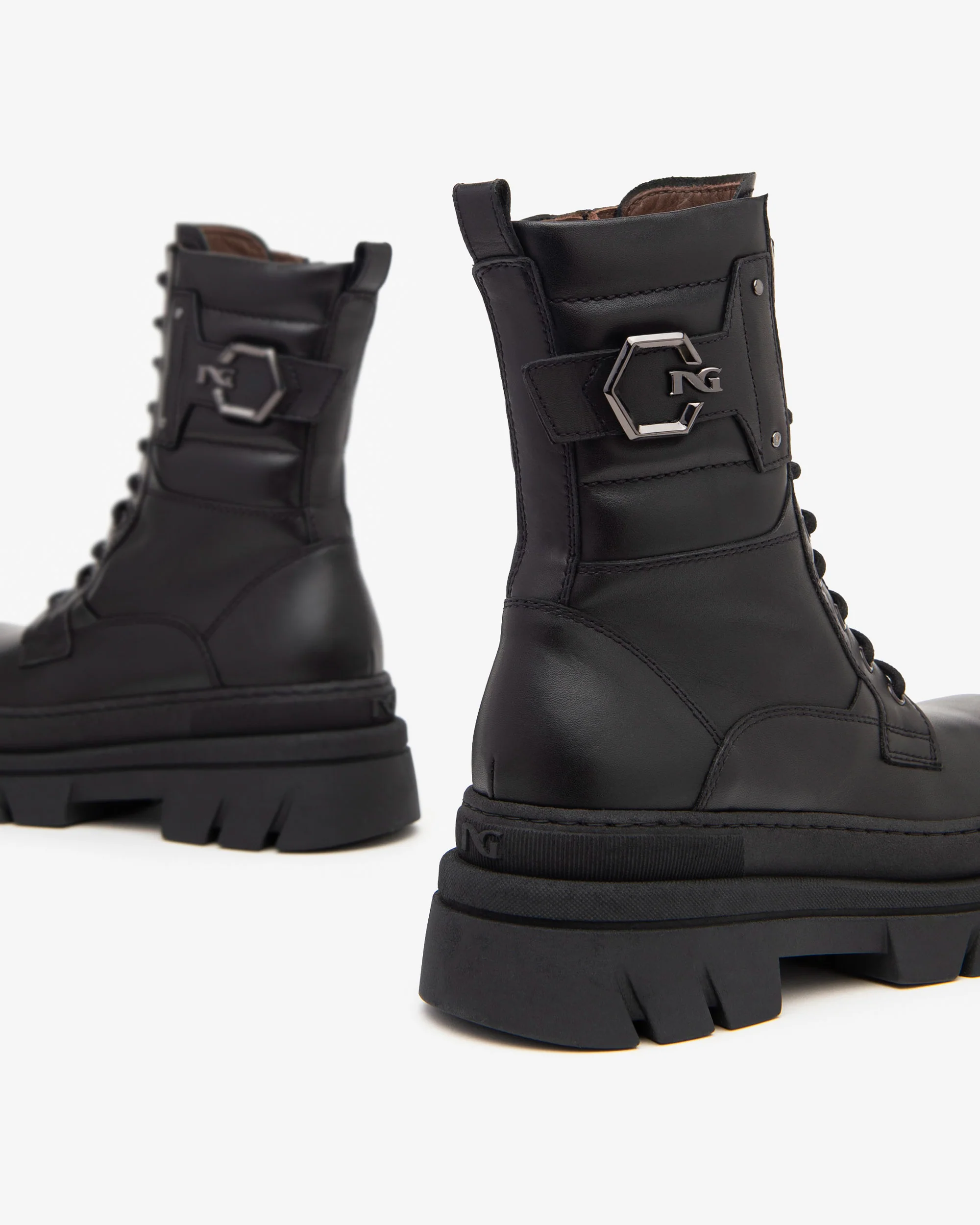 Nero Giardini I411932D Anfibi donna in pelle nero - immagine 5