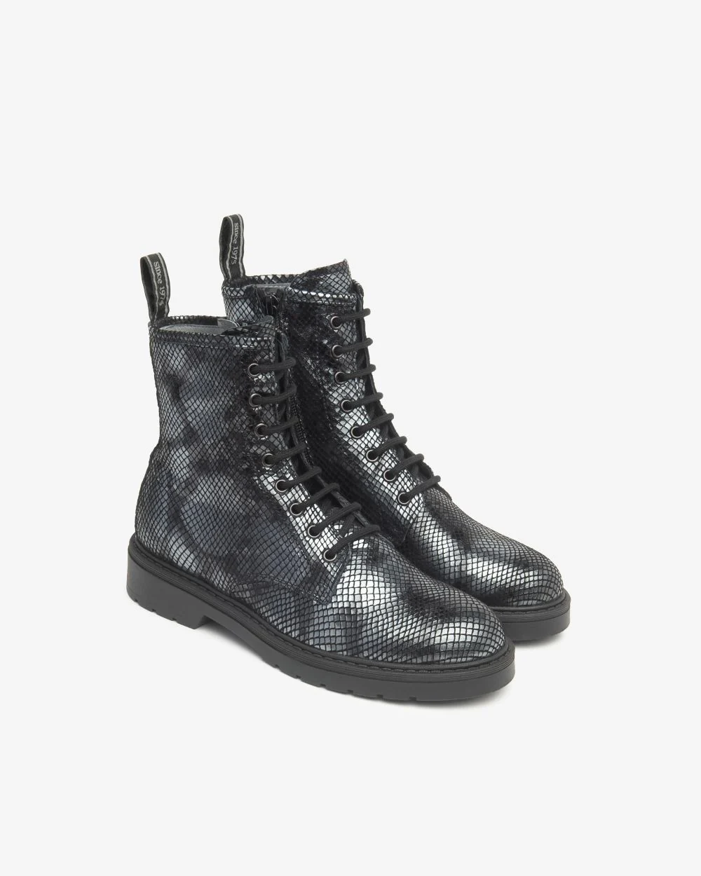 Nero Giardini I513946D Anfibi Donna in Pelle nickel nero - immagine 3