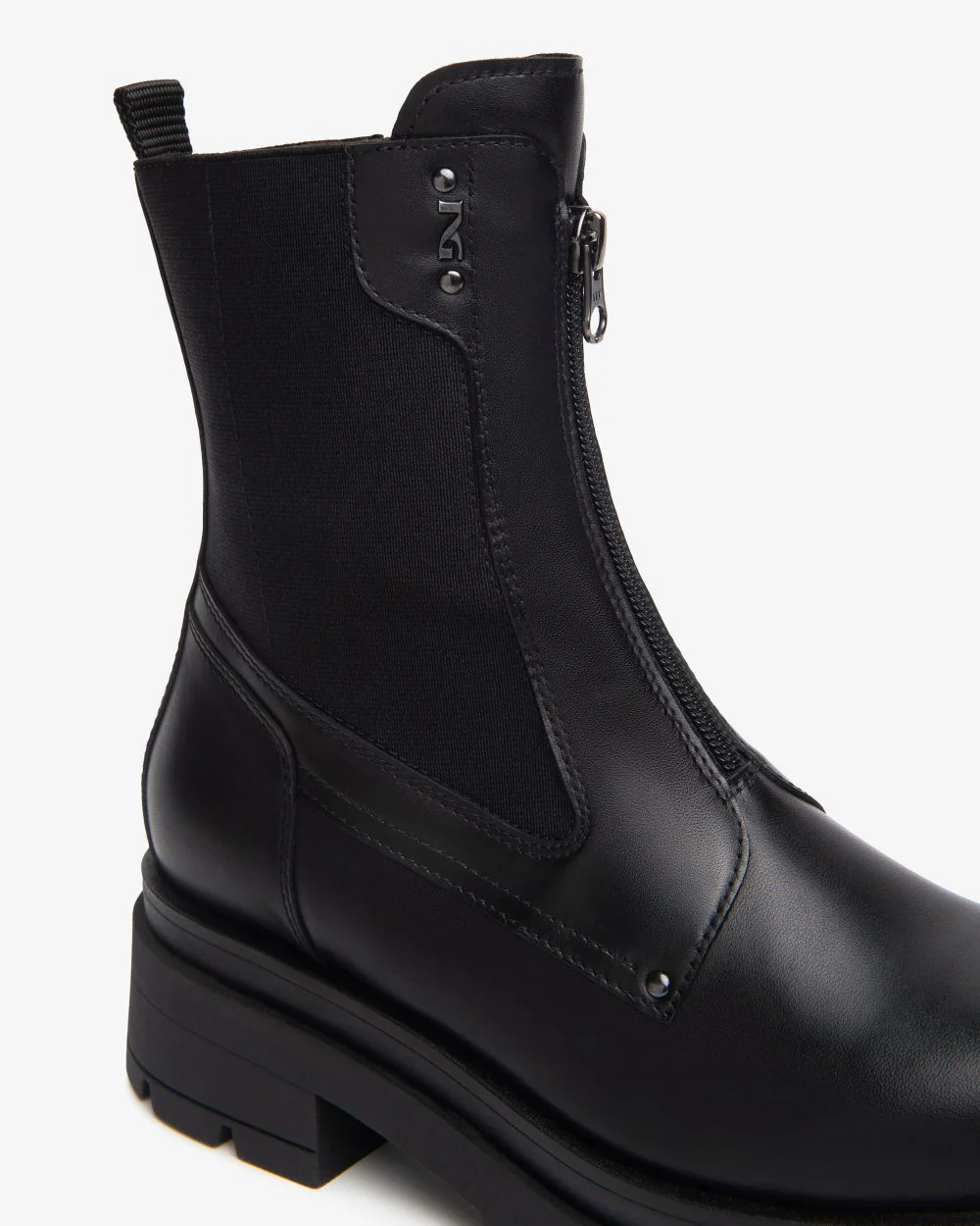 Nero Giardini I514780D Stivaletti Chelsea Donna in Pelle e Tessuto nero - immagine 6