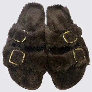 Ciabatte Doppia Fibbia Marroni