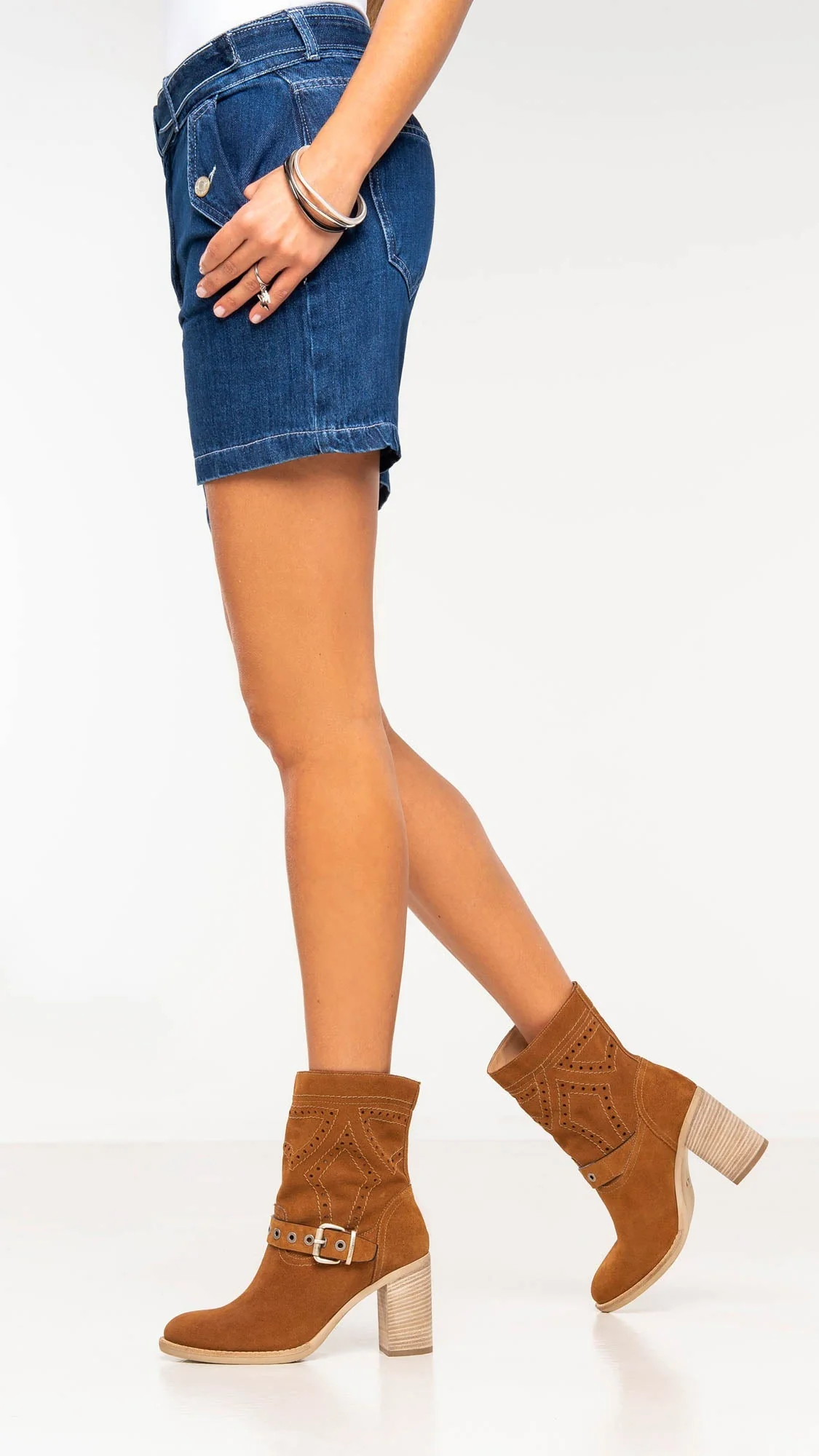 NERO GIARDINI E217900D STIVALETTI DONNA IN CAMOSCIO TABACCO - immagine 4