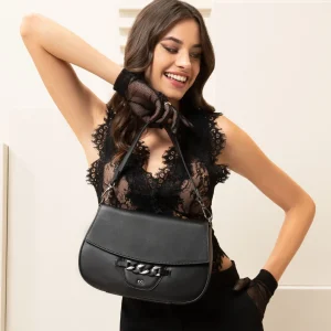 NERO GIARDINI I343522D BORSA A TRACOLLA DA DONNA IN PELLE NERO