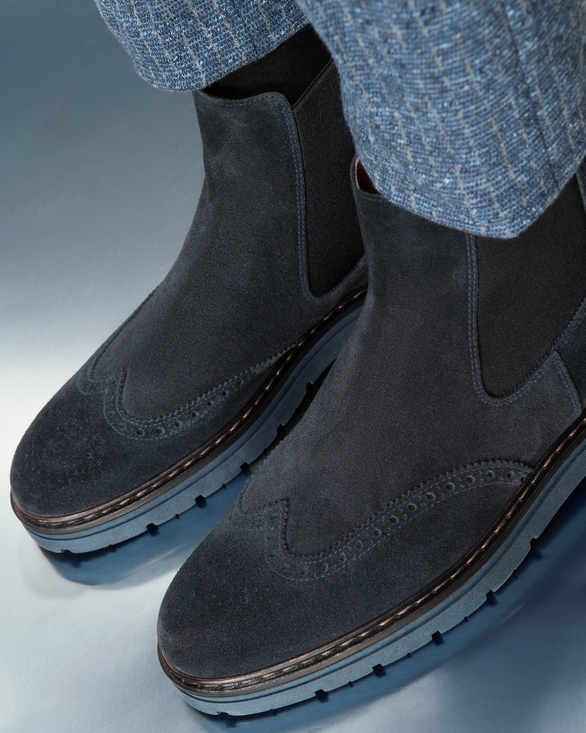 Nero Giardini I400351U Stivaletti chelsea uomo in camoscio blù - immagine 4