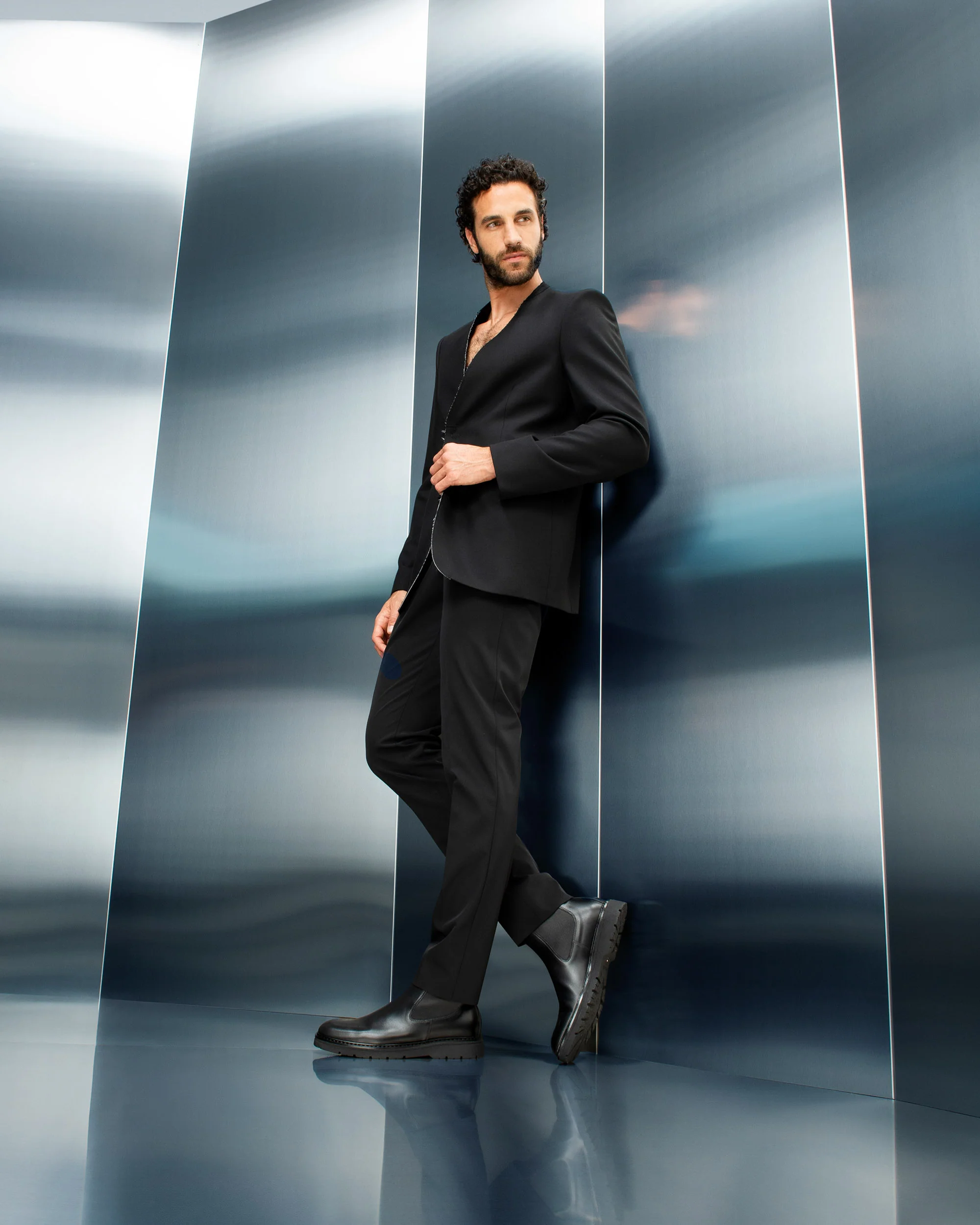 Nero Giardini I400361U Stivaletti chelsea uomo in pelle nero - immagine 2