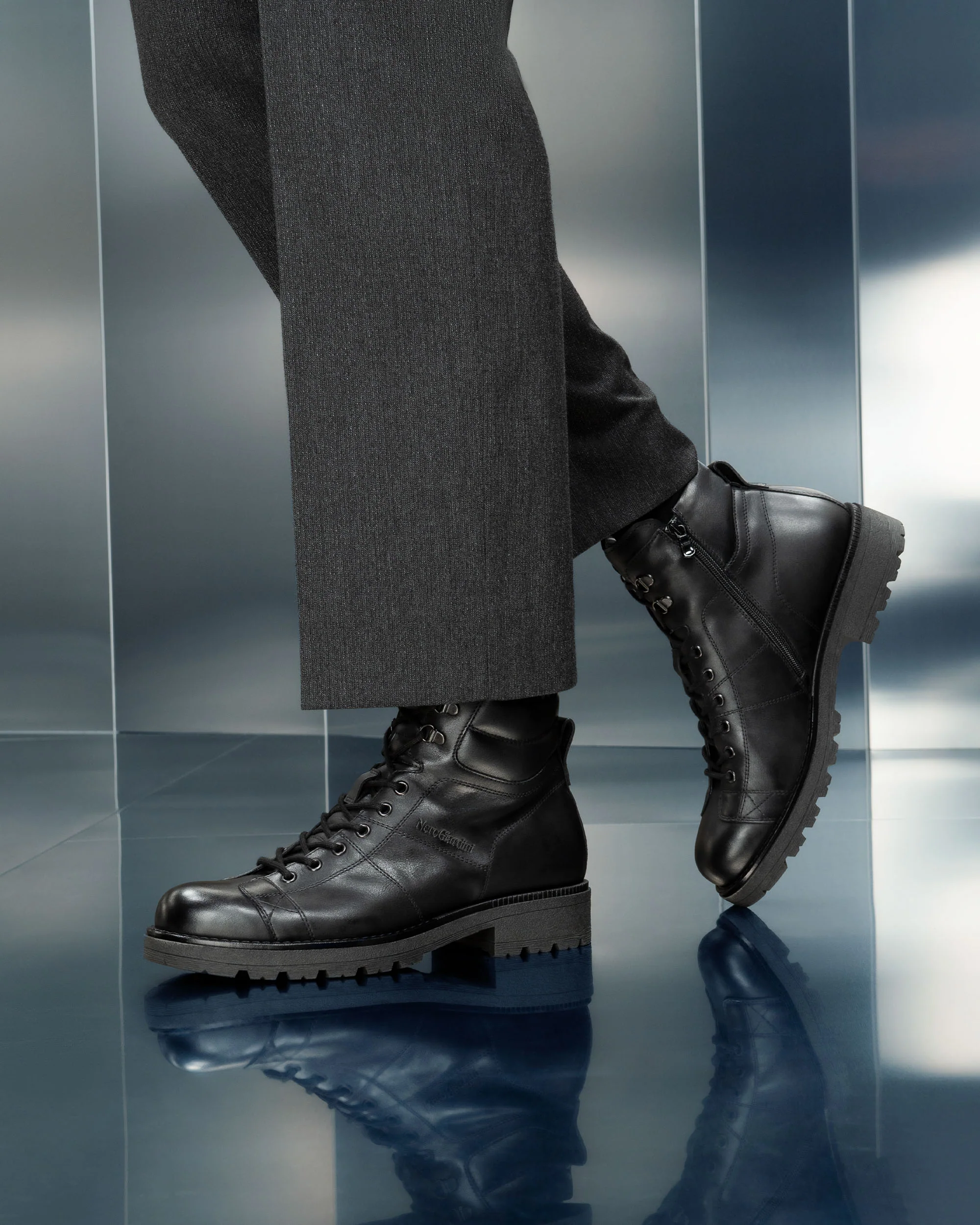 Nero Giardini I400510U Stivaletti uomo in pelle nero - immagine 2