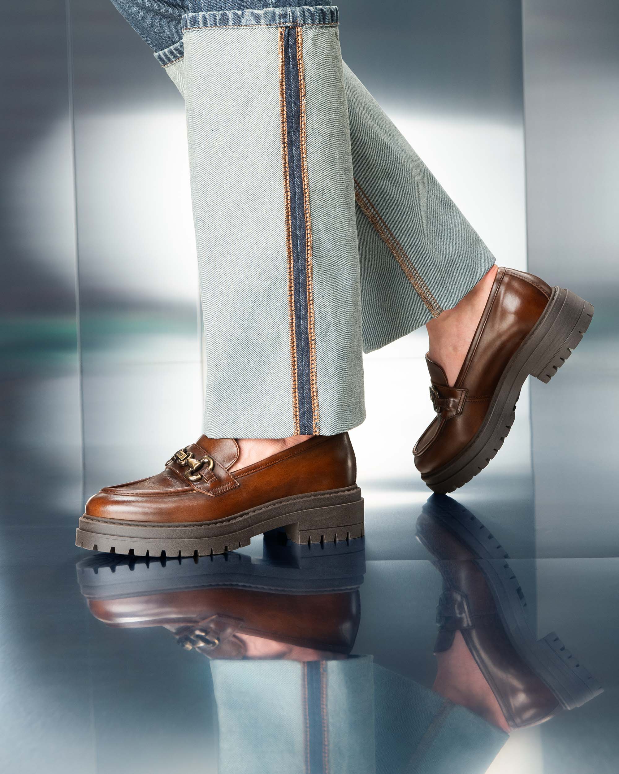 Nero Giardini I411410D Mocassini donna in pelle marrone - immagine 3