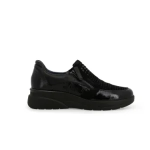 Melluso K55441Z Sneakers donna in vernice e camoscio nero