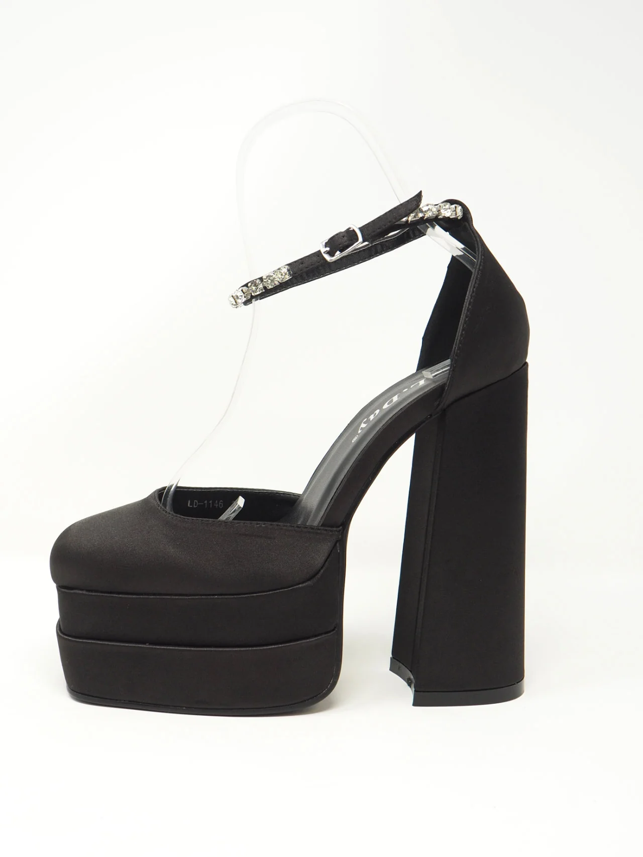 Décolleté in raso con tacco grosso - immagine 6