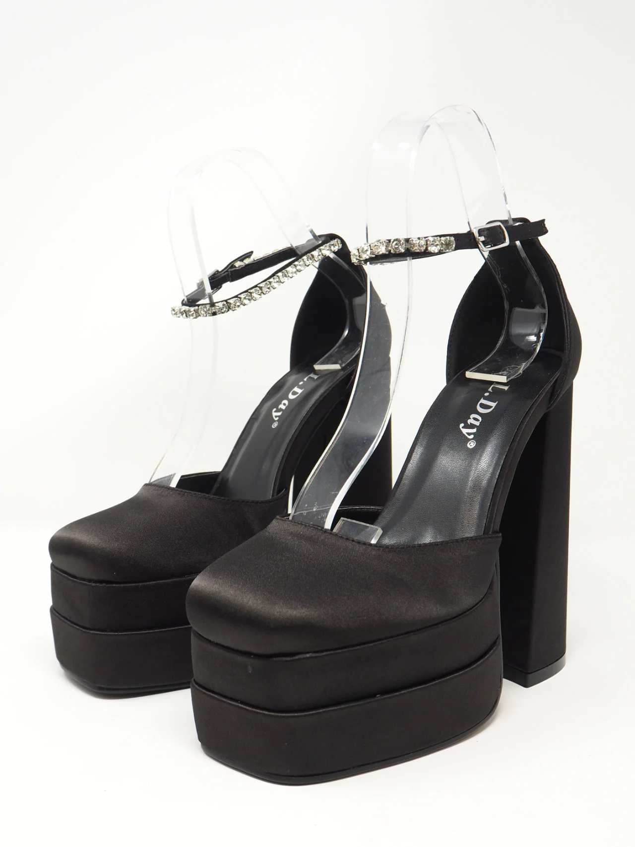 Décolleté in raso con tacco grosso - immagine 7