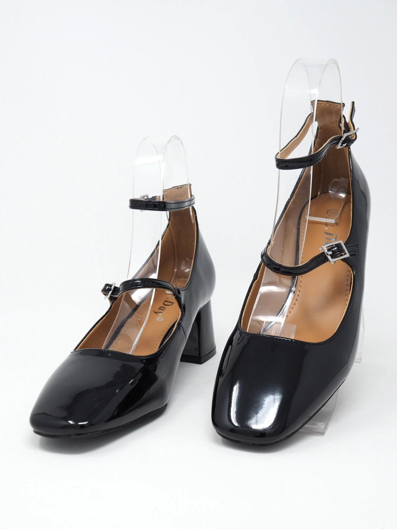 Décolleté lucide con tacco basso - immagine 3