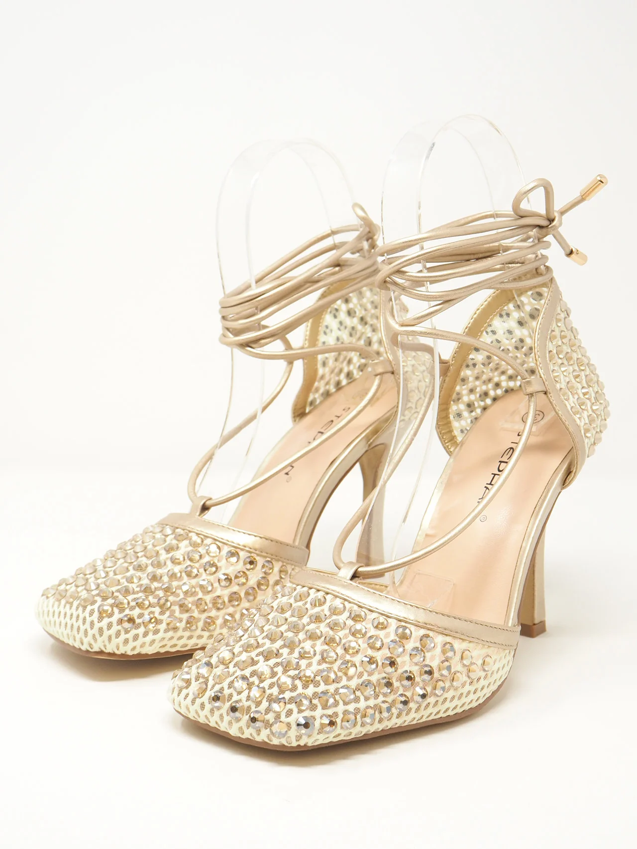 Décolleté con punta quadrata strass e lacci - immagine 6