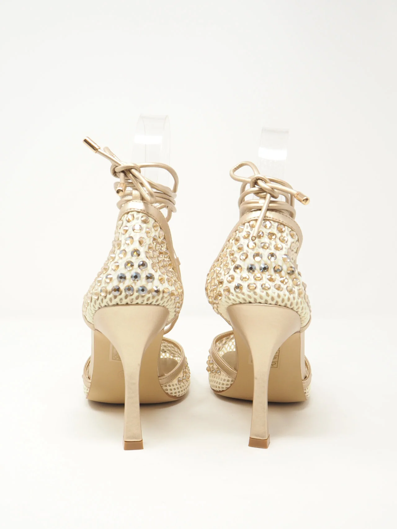 Décolleté con punta quadrata strass e lacci - immagine 7