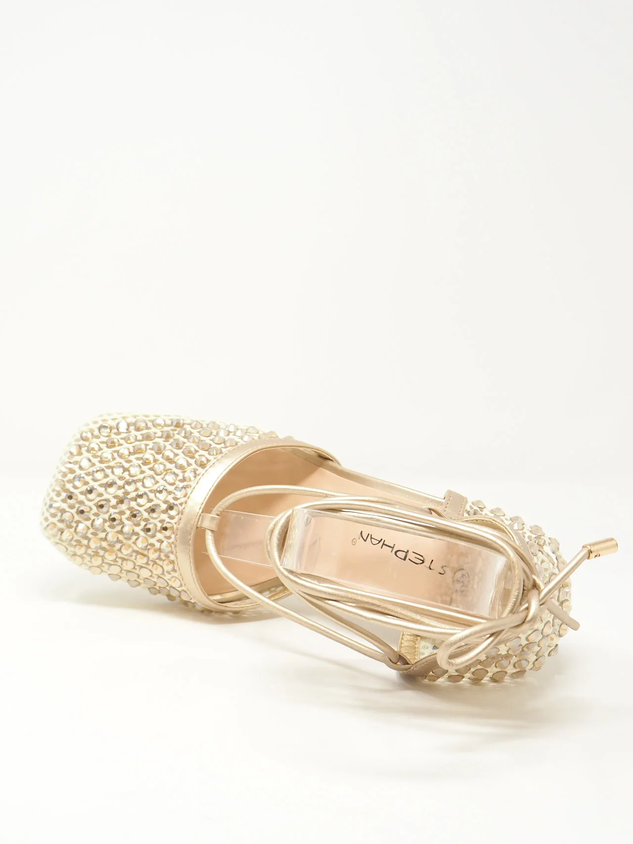 Décolleté con punta quadrata strass e lacci - immagine 8