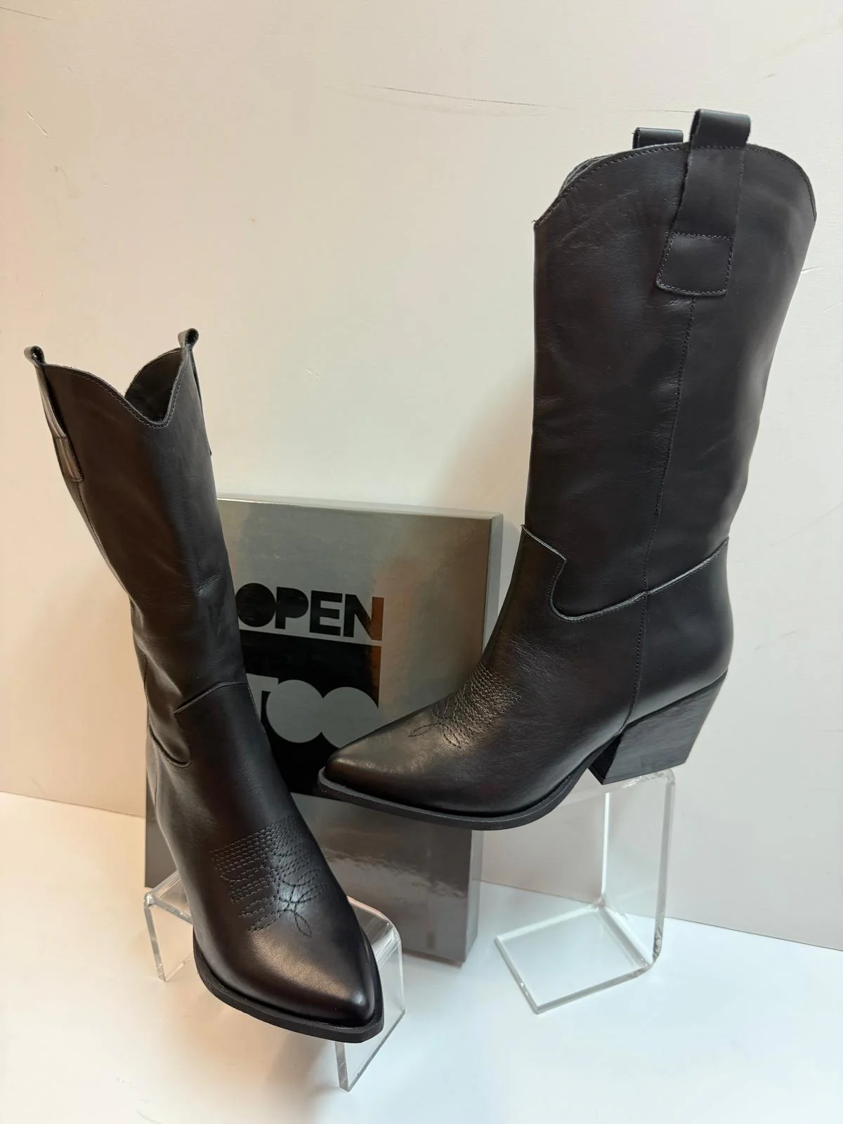 Open Too Loca 180 Texano donna in pelle nero - immagine 3