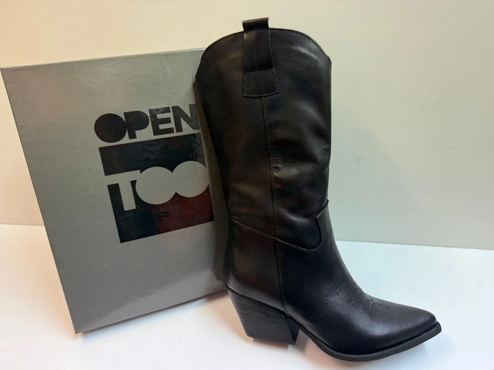 Open Too Loca 180 Texano donna in pelle nero - immagine 4