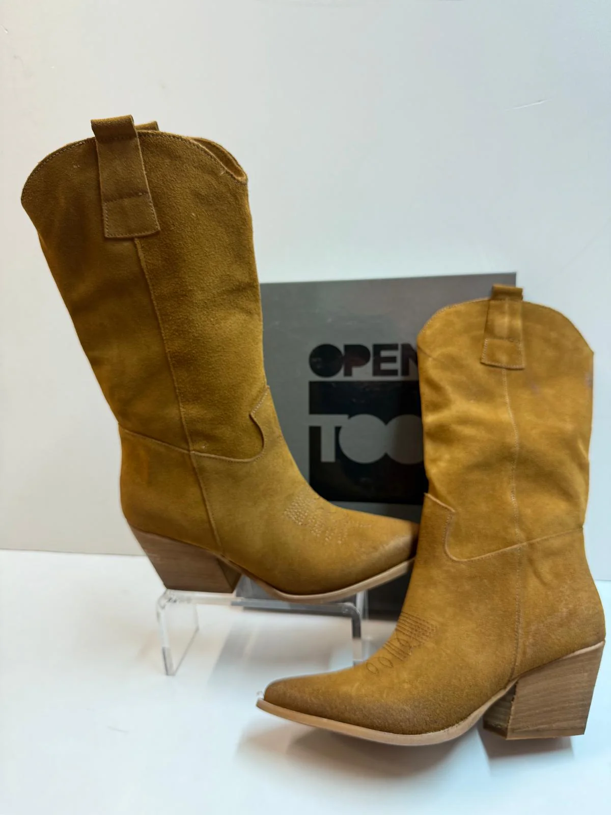 Open Too Loca 180 Texano donna in pelle scamosciata cuoio - immagine 3