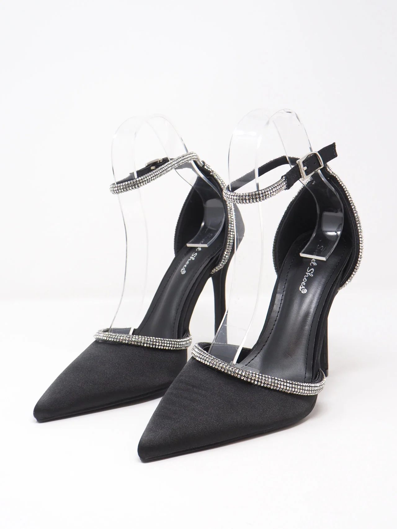 Décolleté in raso con strass - immagine 5