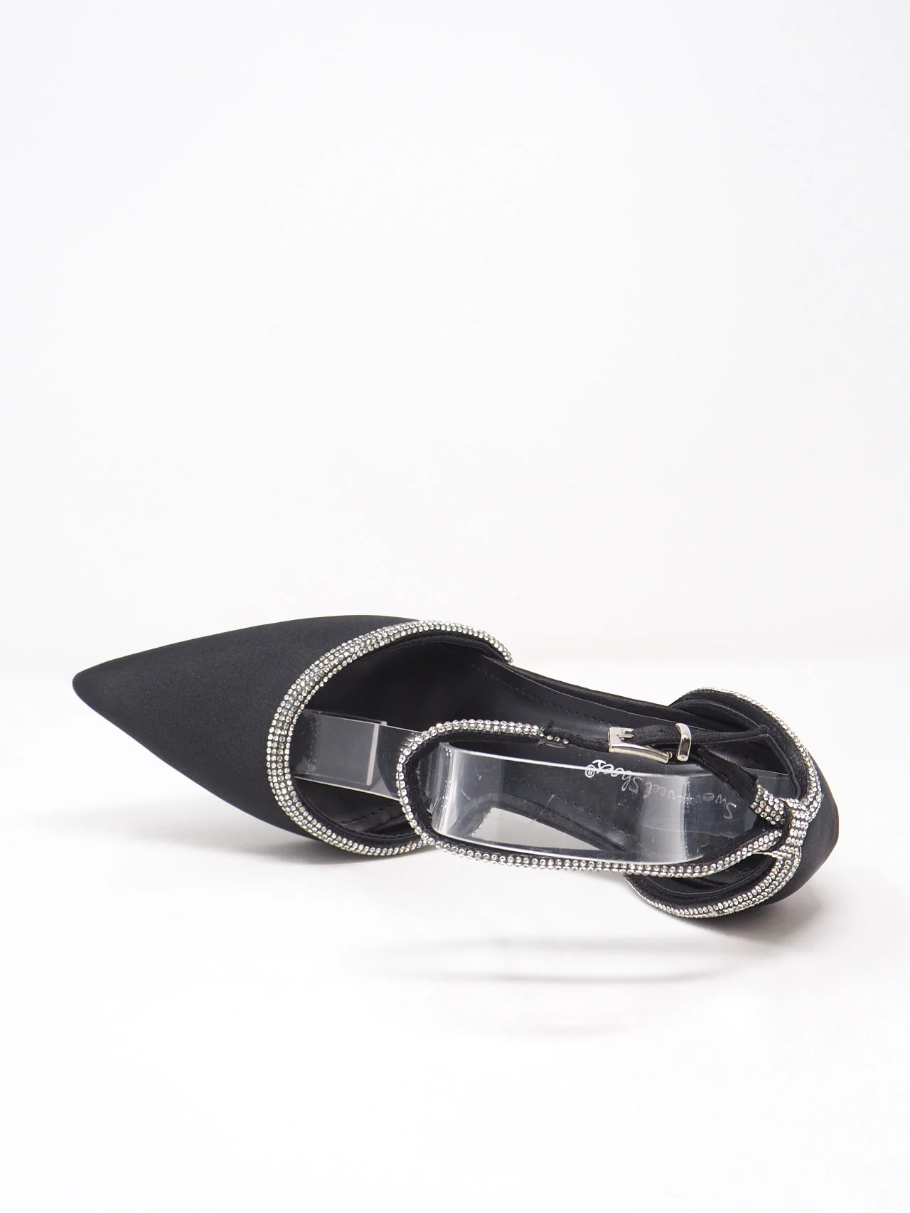 Décolleté in raso con strass - immagine 7