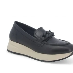 MELLUSO R25066 MOCASSINO IN PELLE NERO CON PLANTARE ESTRAIBILE