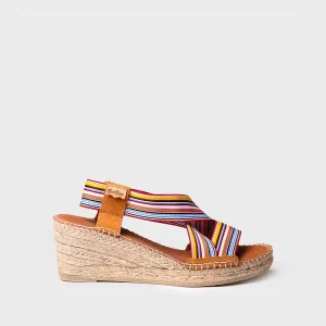 Toni Pons Tina espadrillas da donna con zeppa e fasce elastiche multicolor